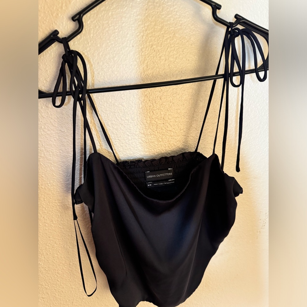 Urban Outfitters: Black Spaghetti Strap Crop Camisole